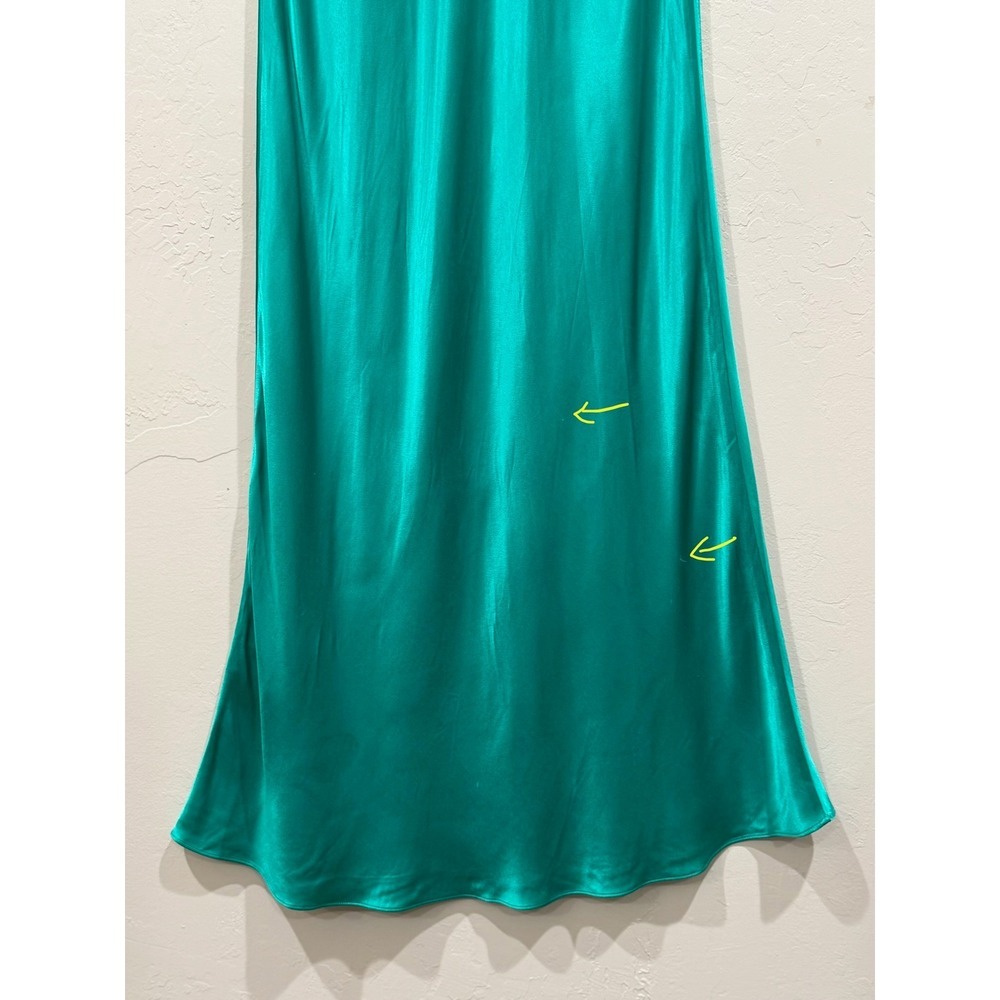 Rails Solene Jade Green Satin Maxi Dress Open Back Tie Neck 924-157-2534 Medium - Picture 12 of 12